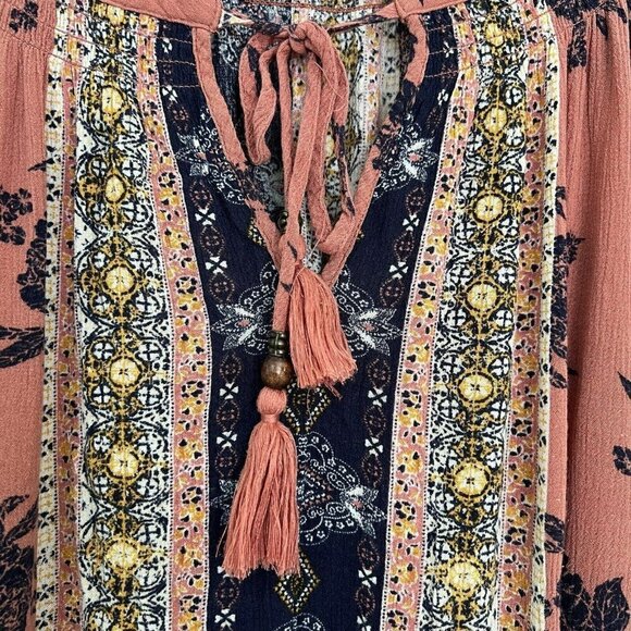 Mason & belle Caseey BOHEMIAN Tassel peasant Top BLOUSE size 1X - Picture 8 of 11